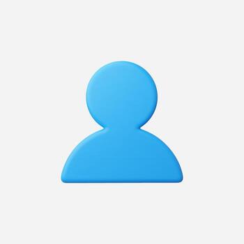 A minimalist blue user icon with a simple, modern design. vector