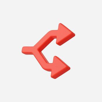 A bold red arrow icon conveying direction and movement in a modern style. vector