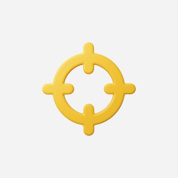 Minimalist yellow target icon with clean lines and modern design. vector