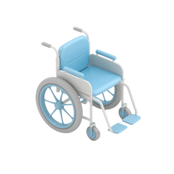 luz azul e branco cadeira de rodas em a isolado transparente pano de fundo criando uma sentido do mobilidade png