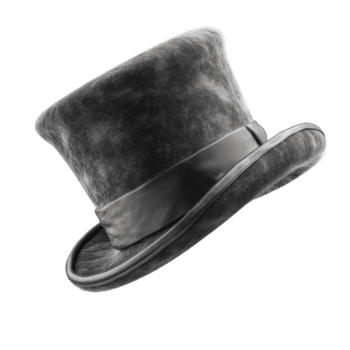Soft 3D top hat illustration isolated on transparent background png
