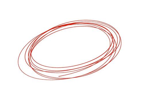 rojo cable enroscado formando un circulo en blanco fondo, resumen diseño vector