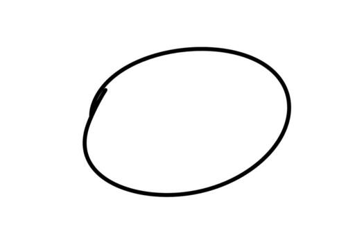 Handdrawn oval shape on white background, simple minimalist design element vector
