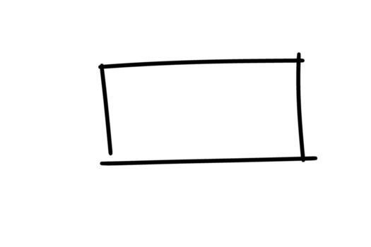 Handdrawn rectangle shape on white background, simple design element vector