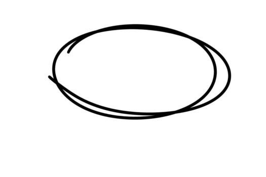 Handdrawn oval shape on white background, simple design element vector