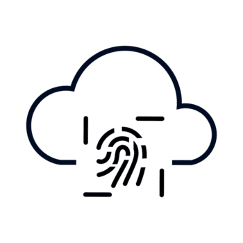 huella dactilar accediendo nube datos seguro digital identidad en el nube informática red png