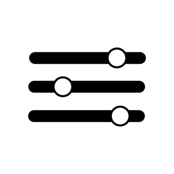 tre cursori regolazione impostazioni, opzioni, o parametri per personalizzazione e controllo nel un' digitale interfaccia png