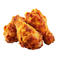 Crispy golden fried chicken drumsticks delicious meal presentation on transparent background png