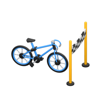 ícone do 3d bicicleta para corrida, ciclismo concorrência, e ao ar livre Esportes atividade. png