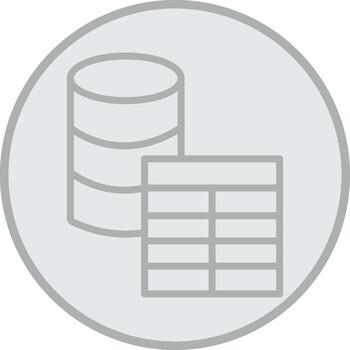 base de datos mesa degradado temática símbolo vector