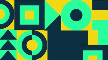 colorato piatto geometrico forme modello con dinamico looping animazione. video