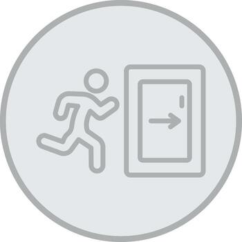 Emergency Exit Simplified Line Mark vector