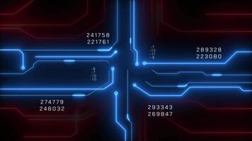 Abstract Digital Data Stream and Code Numbers on Black Background, Technology Concept. video