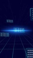 futurista digital hud rede túnel animação. video