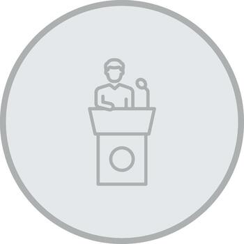 Man Giving A Speech Thin Graphic Shape vector