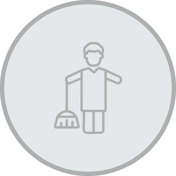 Man Sweeper Working Gradient Style Element vector