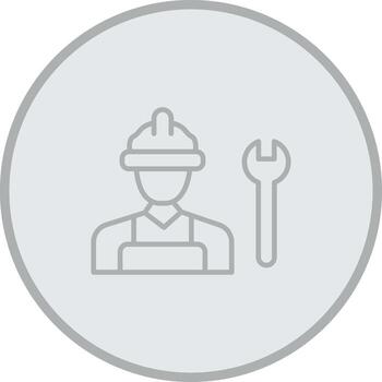 hombre mecánico trabajando monótono bosquejo diseño vector