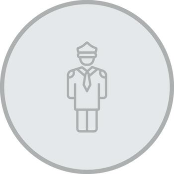 hombre policía trabajando monótono bosquejo diseño vector