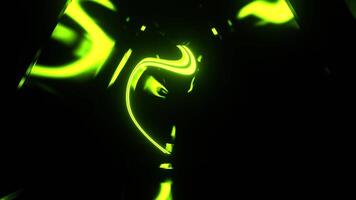verde psicodélico neón núcleo en infinito túnel antecedentes vj lazo en 4k video