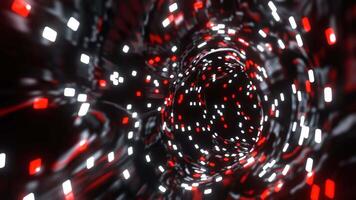 rosso e bianca astratto liquido tunnel con neon luci sfondo vj ciclo continuo nel 4k video