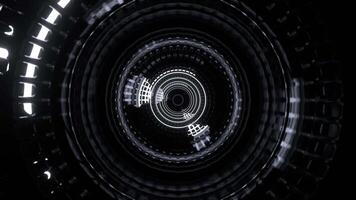 Weiß Bewegung Innerhalb Reaktor mit pulsierend Neon- Energie Hintergrund vj Schleife im 4k video