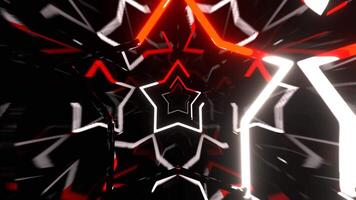 rojo y blanco activo brillante resumen neón túnel antecedentes vj lazo en 4k video