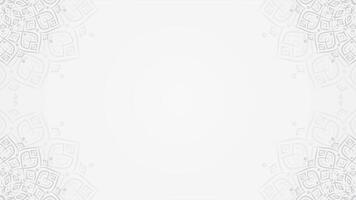 piatto pulito ornamentale mandala orizzontale looping animazione sfondo design con simmetrico geometrico frontiere disposizione video