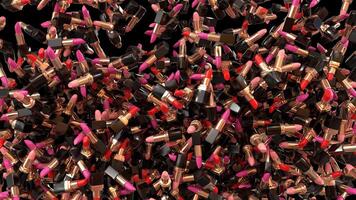 animado lápiz labial transición desde parte superior que explotar con alfa canal a 60 fps video