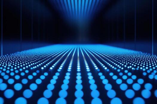 Abstract blue dots on a black background photo