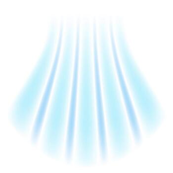 Fresh air flow from the conditioner. Sparkling light effect with blue rays. Imitation cold wind or frost on white background vector