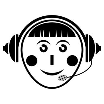 Support with assistant isolated on white background. Flat design support icon. The headphone logo can be used for the company, icon and others. vector