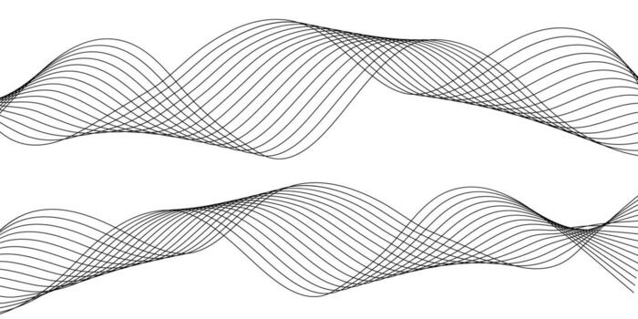 Curved lines create an intricate pattern resembling sound waves in a minimalist style on a white background vector
