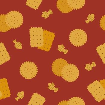 Seamless Pattern with square and round cookie vector