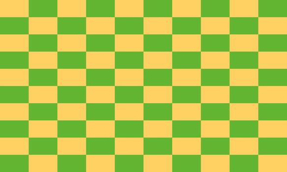 Checkerboard pattern, design featuring alternating squares of yellow and green colors. vector