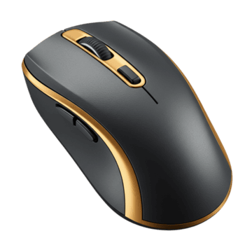 Black computer mouse with cord for desktop navigation and clicking png