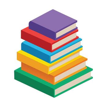 apilar de vistoso libros en isométrica perspectiva para educación y leyendo conceptos vector