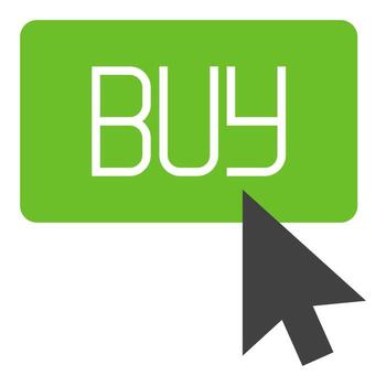 Green Buy Button with Mouse Click Crypto or Stock Trading icon or symbol vector