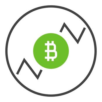 Circle with Bitcoin Crypto Trading icon or design element vector