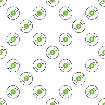 circulo con bitcoin cripto comercio sin costura modelo vector