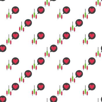 Candlestick Chart with Speech Bubble seamless pattern vector