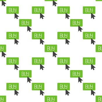 Green Buy Button with Mouse Click Crypto or Stock Trading seamless pattern vector