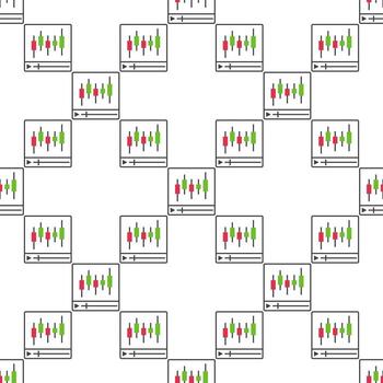 with Candlestick Chart Crypto Trading Tutorial seamless pattern vector