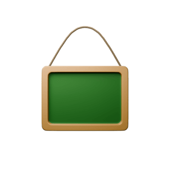 davanti Visualizza 3d reso di vuoto lavagna con corda png