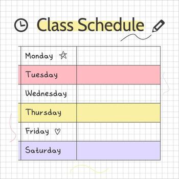 clase calendario modelo con dias de el semana vector