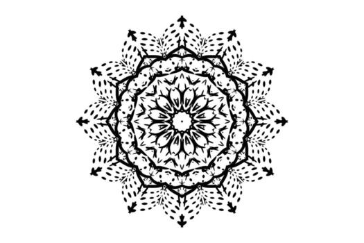 A monochrome design displaying a circular pattern, emphasizing geometric shapes and visual harmony vector