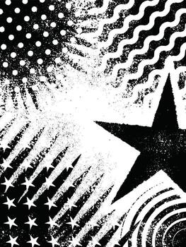 Grunge Texture Featuring Star and Halftone Patterns vector