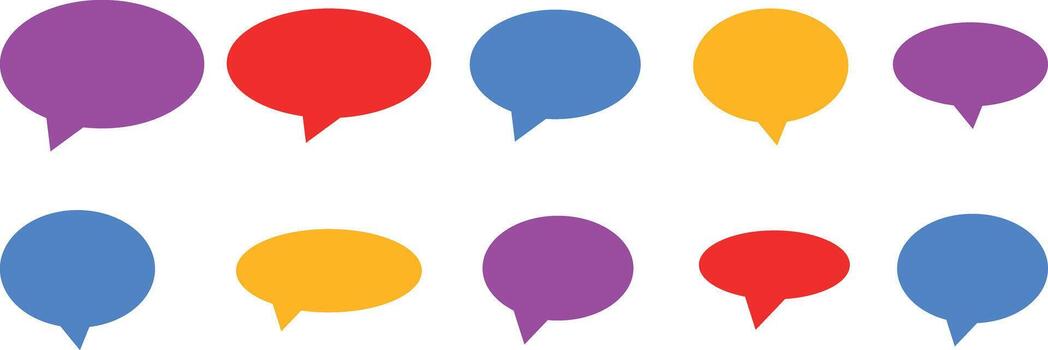 colorful blank empty speech bubbles. Cloud speech bubbles collection. online message speech. social media app. Web chat sign vector