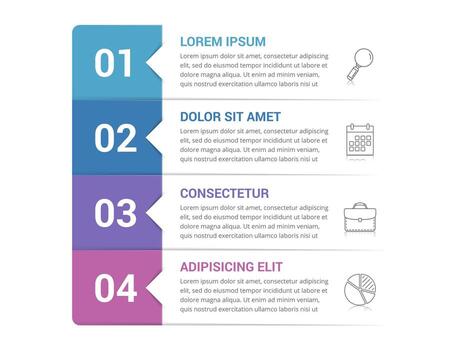 Infographic template with numbered boxes with 4 steps, workflow, process chart vector