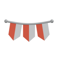 3d bandera ornamento de indonesio bandera en rojo y blanco color png