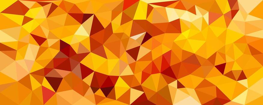 Abstract polygon background in warm shades of orange, red, and yellow creating a vibrant geometric texture. vector